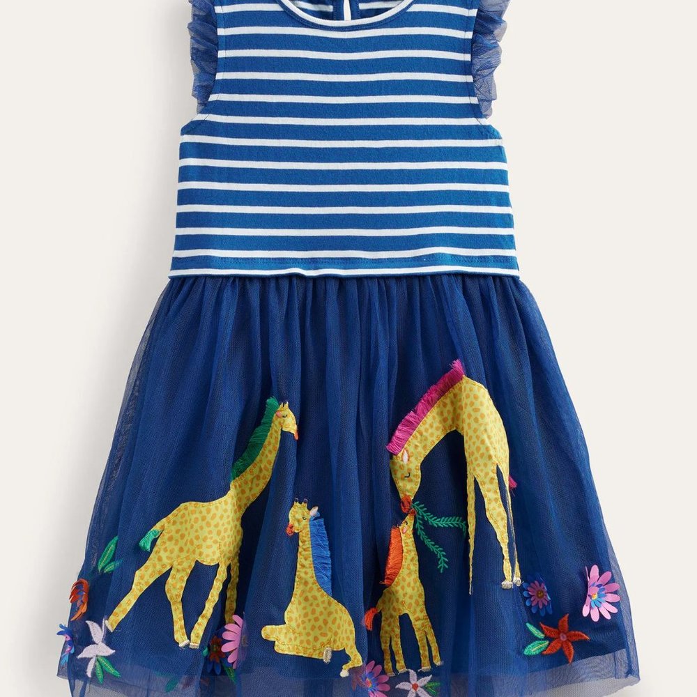 NWT Mini Boden Giraffe Tulle Dress